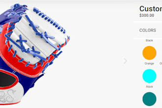 customize and configure baseball, softball glove on zakeke kickflip shopify
