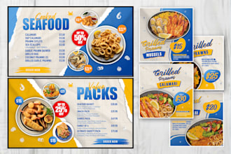 do restaurant men, TV menu, digital menu flyer, brochure