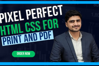 convert PDF, PSD, or image to pixel perfect HTML CSS for print