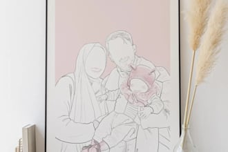 create minimalist style lllustration for home decoration