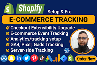 shopify pixel setup, ads conversion tracking, ga4 ecommerce purchase tracking