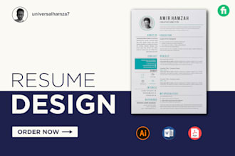 design a professional resume, CV, cover letter template