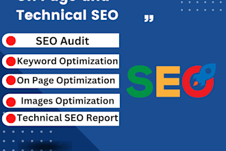 provide on page and technical seo of wordpress site
