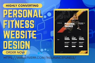 design personal fitness health workout yoga wellness trainer membership website