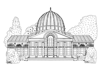 draw wedding venue illustration or house portrait