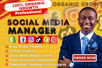 be your social media marketing manager content creator facebook instagram posts