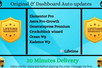 install original elementor pro, astra pro, generatepress, divi theme demo