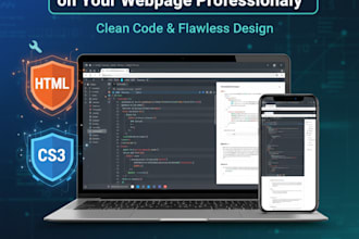 edit and fix HTML and CSS on your webpage professionally