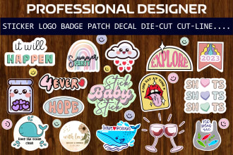 create awesome sticker, logo, patch, decal, cut line, and die cut
