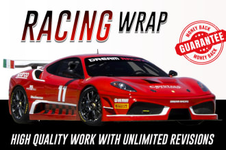 design professional, racing car, vehicle, van, bus, wrap
