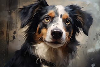 do custom dog portrait and watercolor pet portrait