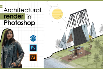 create artistic architectural render in photoshop