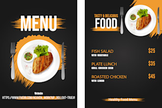 create modern restaurant menu, food menu, digital menu design