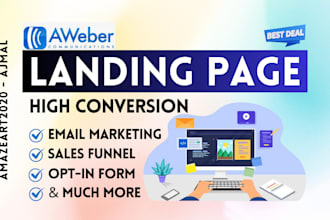 design landing page on aweber, wordpress, systeme io etc