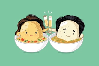 design intriguing and hygienic cartoon food logo