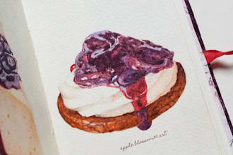 illustrate house, food, botanicals or any other object in watercolors