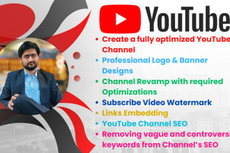 setup a fully optimized youtube channel with complete SEO