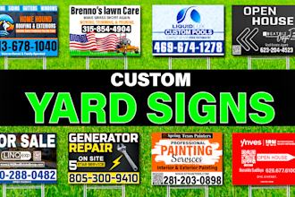 design custom yard sign, bandit sign, lawn sign, real estate sign and signage