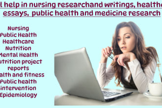 research in public health, nursing, medicine, health care