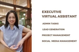 be your virtual, executive and admin assistant
