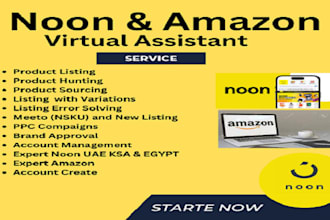 be your amazon and noon expert virtual assistant  uae and ksa