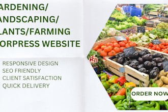 design gardening, landscaping, plants, farming wordpress website