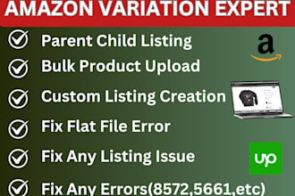 create or fix amazon variation listing or parent child listing via flat file