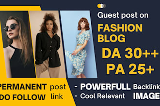 provide fashion backlink on high authority fashion blogs