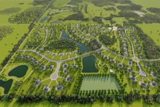 make 2d and 3d urban plan, site plan