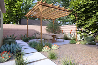 make 2d, 3d front and backyard landscape