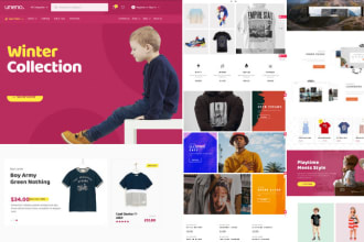design a y2k, shopify website, baby kit, shopify store adult stores