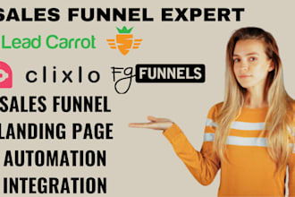 create fg funnel, clixio automation,and lead carrot