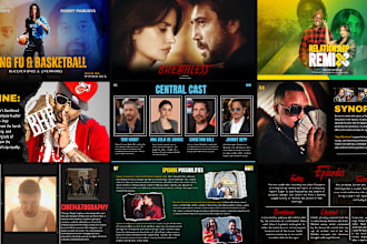 design attractive film pitch deck presentation, posters and tv series