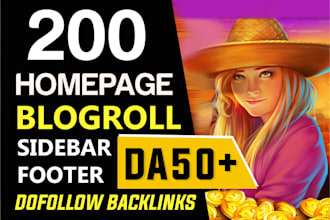 build da50 plus homepage blogroll footer sidebar backlinks