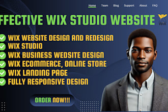 build a responsive wix studio website, design or redesign wix business website