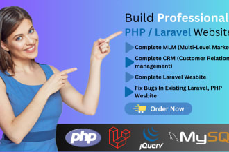 design and develop PHP laravel custom CRM, MLM with admin dashboard and web app