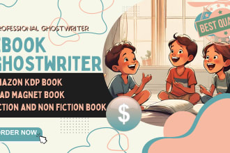 ghostwrite children ebook, amazon KDP book publishing, ebook writer
