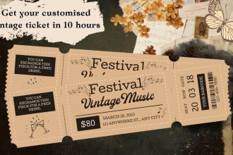create customised vintage tickets or invites for all events