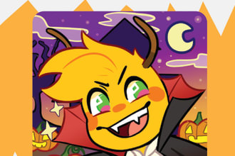 draw a halloween icon for your fursona