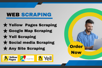 scrap b2b leads from yellow pages, google maps, yell and any site