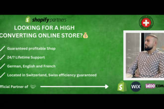 build and design ecommerce website online store with shopify woocommerce or wix