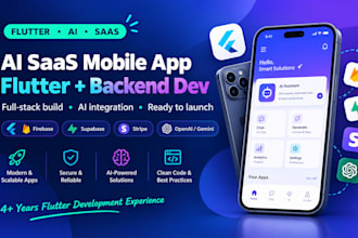 create ai saas mobile app in flutter with backend