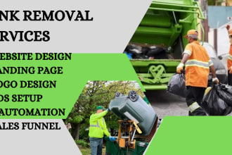 design sleek junk removal, cleaning, commercial cleaning landing page or website