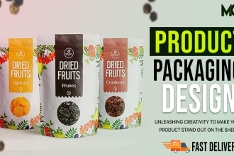 design unique product box packaging, pouch, sticker lable
