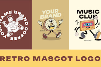 design a cartoon retro and vintage mascot logo
