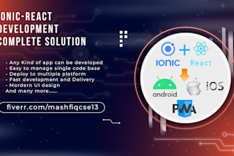 develop web, ios, android app using ionic react