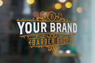create a unique beautiful barber shop logo design