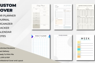 design digital, printable planner and journal notebook pages
