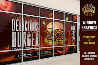 design shopfront window graphics, storefront sign, vinyl decal and window sticke