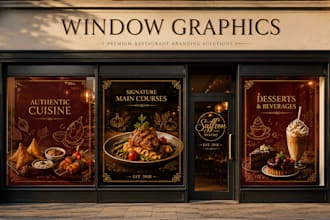 design window graphics, window signage, shopfront, storefront sign and decal